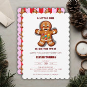 Minimalistische Little One Gingerbread Baby shower Kaart