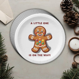 Minimalistische Little One Gingerbread Baby shower Papieren Bordje