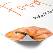 Minimalistische Little Pumpkin Baby shower eten Poster (Hoek)