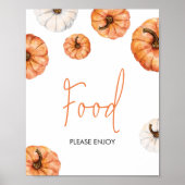 Minimalistische Little Pumpkin Baby shower eten Poster (Voorkant)