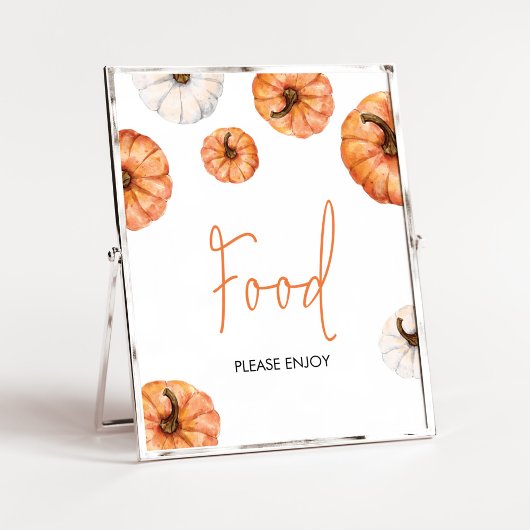 Minimalistische Little Pumpkin Baby shower eten Poster