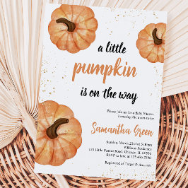 Minimalistische Little Pumpkin Baby Shower Kaart