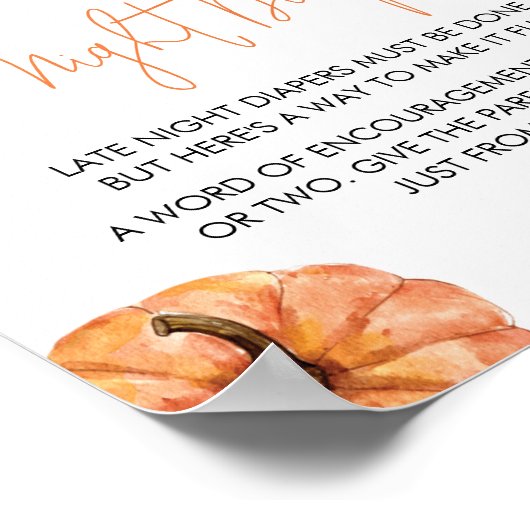 Minimalistische Little Pumpkin Late Night Luiers Poster (Hoek)