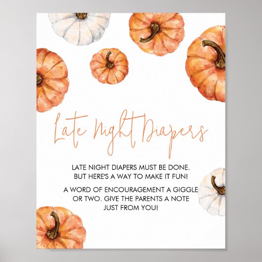 Minimalistische Little Pumpkin Late Night Luiers Poster (Voorkant)