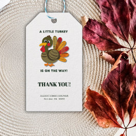 Minimalistische Little Turkey Baby shower Cadeaulabel