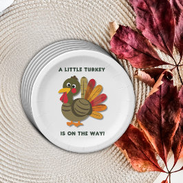 Minimalistische Little Turkey Baby shower Papieren Bordje