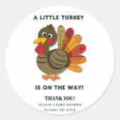 Minimalistische Little Turkey Baby shower Ronde Sticker (Voorkant)