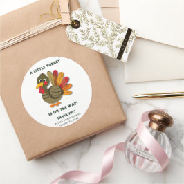 Minimalistische Little Turkey Baby shower Ronde Sticker
