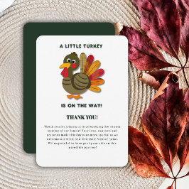 Minimalistische Little Turkey Baby shower Uitnodig Bedankkaart