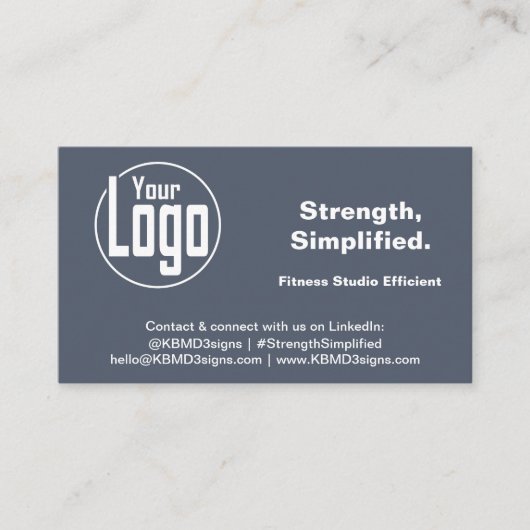 Minimalistische Logo Afbeelding Grijs Wit Personal Visitekaartje (Voorkant)