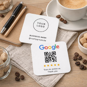 Minimalistische Logo Bedrijfsnaam Contact QR-code Vierkante Visitekaartjes