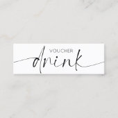 Minimalistische Logo Business Event Gratis Drink V Mini Visitekaartje (Voorkant)