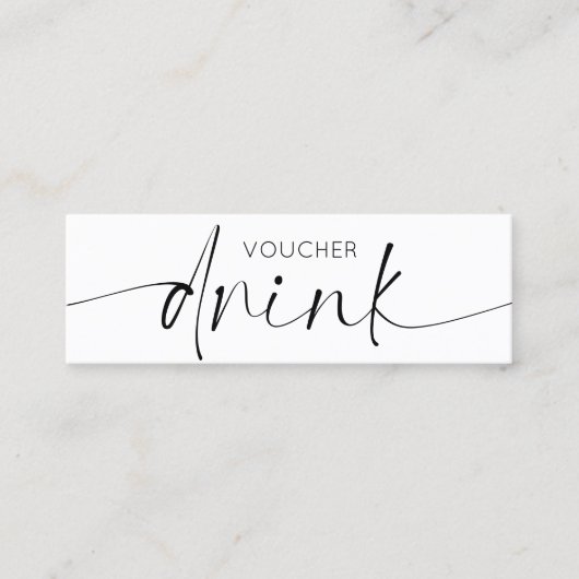 Minimalistische Logo Business Event Gratis Drink V Mini Visitekaartje (Voorkant)