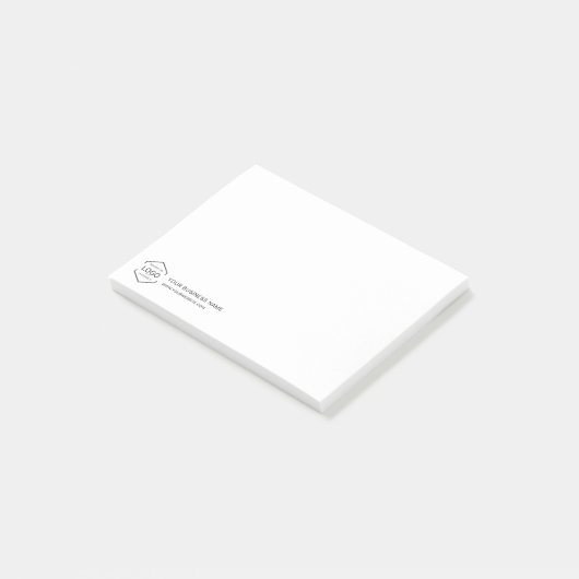 Minimalistische Logo Business White Post-it® Notes (Schuin)