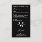 Minimalistische Logo Cheek Blush Nazorginstructies Visitekaartje (Achterkant)