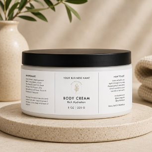 Minimalistische Logo Cosmetica Pot Verpakking Labe Waterfles Etiket