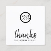 Minimalistische Logo Dank u Vierkant Visitekaartje (Voorkant)