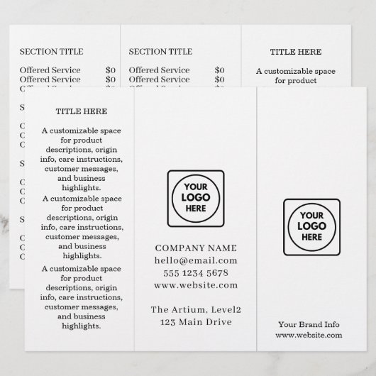 Minimalistische Logo | Eenvoudige aangepaste bedri (Voorkant / Achterkant)