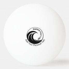 Minimalistische logo- en tekstvervanging pingpongbal
