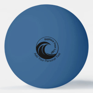 Minimalistische logo- en tekstvervanging pingpongbal
