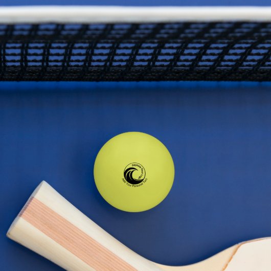 Minimalistische logo- en tekstvervanging pingpongbal (Tafel)