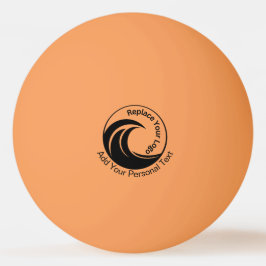 Minimalistische logo- en tekstvervanging pingpongbal
