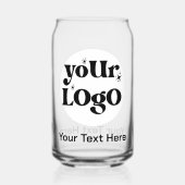 Minimalistische Logo en tekstzaken Blikvorm Glas (Voorkant)