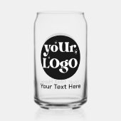 Minimalistische Logo en tekstzaken Blikvorm Glas (Voorkant)