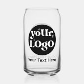 Minimalistische Logo en tekstzaken Blikvorm Glas (Achterkant)