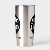 Minimalistische Logo en tekstzaken Geïsoleerde Drinkbeker (Links)