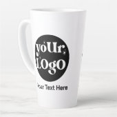 Minimalistische Logo en tekstzaken Latte Mok (Linkerhoek)