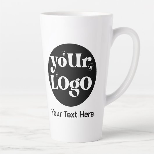 Minimalistische Logo en tekstzaken Latte Mok (Rechts)