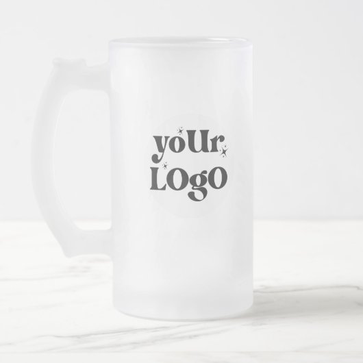 Minimalistische Logo en tekstzaken Matglas Bierpul (Links)