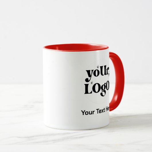 Minimalistische Logo en tekstzaken Mok (Voorkant rechts)