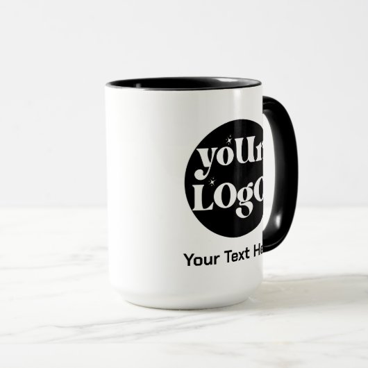 Minimalistische Logo en tekstzaken Mok (Voorkant rechts)