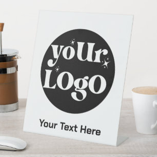 Minimalistische Logo en tekstzaken Reclamebord Met Voetstuk