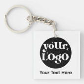 Minimalistische Logo en tekstzaken Sleutelhanger (voorkant)