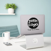 Minimalistische Logo en tekstzaken Sticker (Laptop op bureau)