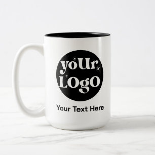 Minimalistische Logo en tekstzaken Tweekleurige Koffiemok