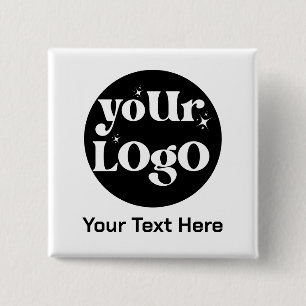 Minimalistische Logo en tekstzaken Vierkante Button 5,1 Cm