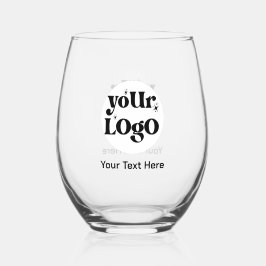 Minimalistische Logo en tekstzaken Wijnglas Zonder Voet