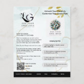 ⭐️Minimalistische Logo Flyer AQUA GOLD Eenvoudige  (Voorkant)
