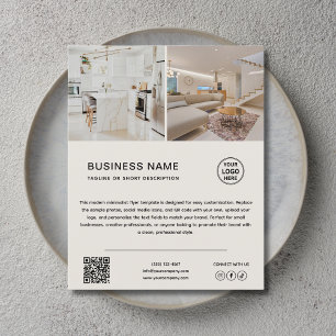 Minimalistische Logo Foto Neutraal Beige Zakelijke Flyer