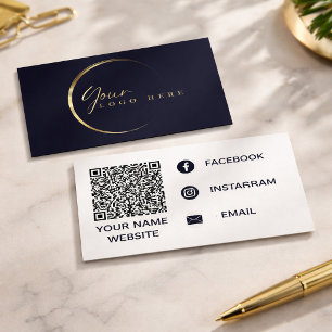Minimalistische Logo Goud Blauw Sociale Media Visitekaartje