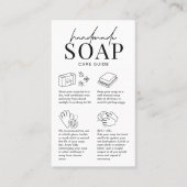 Minimalistische Logo Handgemaakte Zeepbar Verzorgi Visitekaartje (Voorkant)