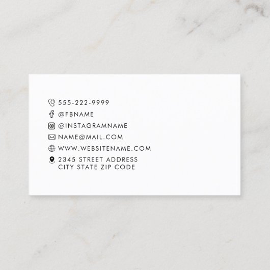 Minimalistische Logo-pictogrammen Visitekaartje (Achterkant)