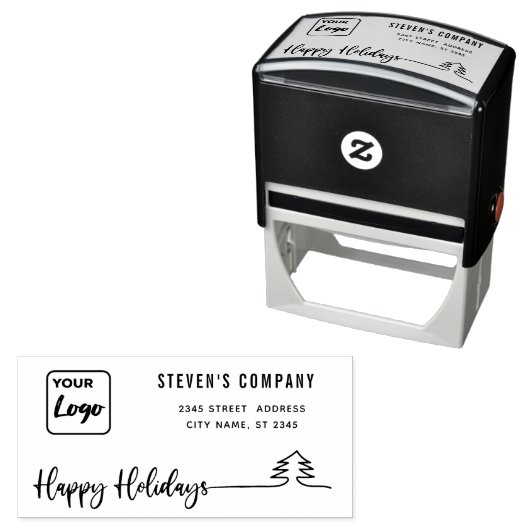 Minimalistische logo Prettige feestdagen-kalligraf Zelfinktende Stempel (In situ)
