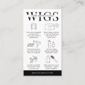 Minimalistische Logo Pruik Care Instructies & Wasg Visitekaartje (Voorkant)