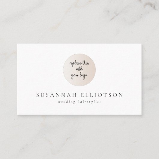 Minimalistische Logo QR Code Name Wedding Haarstyl Visitekaartje (Voorkant)