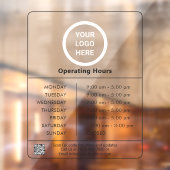 Minimalistische Logo QR-code Openingstijden Bedrij Raamsticker (Vel 2)